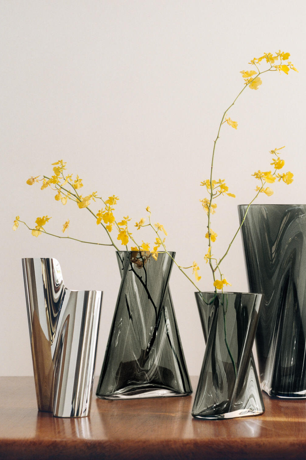 Lituus vase, Rustfrit stål - H22,8 cm